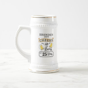 Cheers och Öl till 25 år Födelsedagsstam Sejdel