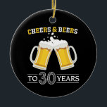 Cheers och Öl till 30 år Julgransprydnad Keramik<br><div class="desc">Ost och Öl till 30 år keramiskt prydnadsämne</div>