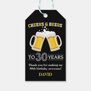 Cheers och Öl till 30 år Presentetikett