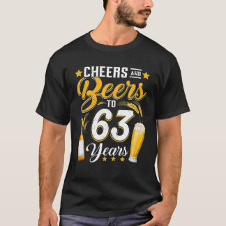 Cheers och Öl till 63 år Funny 63Rd Birthday D T Shirt