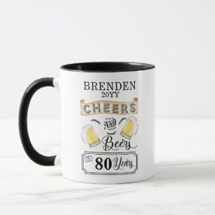 Cheers och Öl till 80 år Födelsedag Mugg