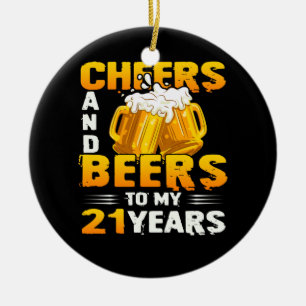 Cheers och Öl till min 21-åriga 21:e födelsedagsgå Julgransprydnad Keramik
