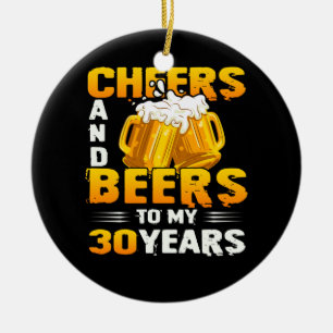 Cheers och Öl till min 30-åriga 30års födelsed Julgransprydnad Keramik