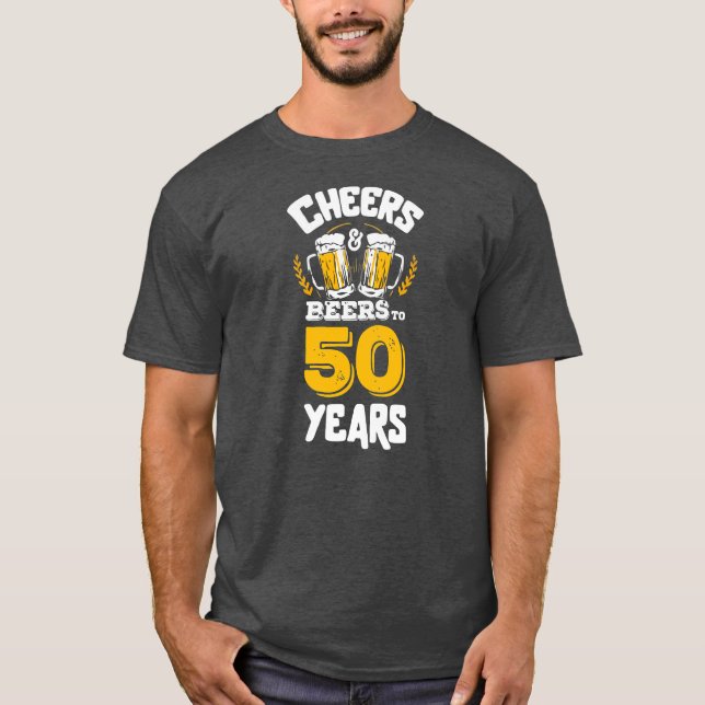 Cheers och Öl till min 50-årsjubileum 50-årsjubile T Shirt (Framsida)