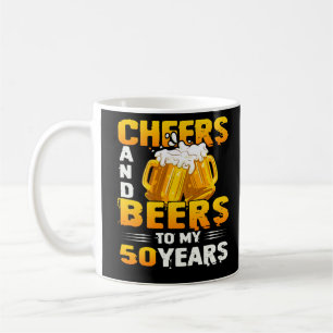 Cheers och Öl till mina 50 år 50:e födelsedagsg Kaffemugg