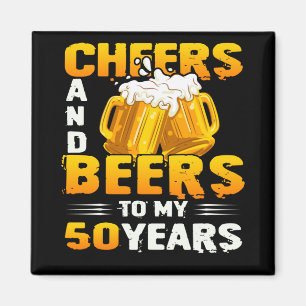 Cheers och Öl till mina 50 år 50:e födelsedagsg Magnet