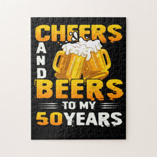 Cheers och Öl till mina 50 år 50:e födelsedagsgåva Pussel