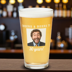 Cheers & Öl 30 år gammal födelsedagsfoto Glaskopp