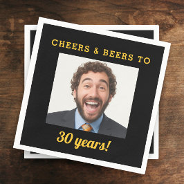 Cheers & Öl 30 år gammal födelsedagsfoto Pappersservett