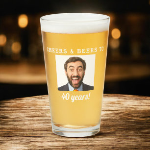 Cheers & Öl 40 år gammal födelsedagsfoto Glaskopp