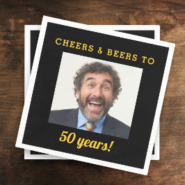 Cheers & Öl 50 år gammal födelsedagsfoto Pappersservett