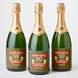 Cheers & Öl 50 år Grattis på födelsedagen NAMN