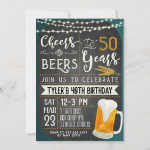 Cheers & Öl 50:e födelsedagsinbjudan Inbjudningar