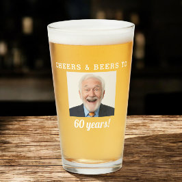 Cheers & Öl 60 år gammal födelsedagsfoto Glaskopp