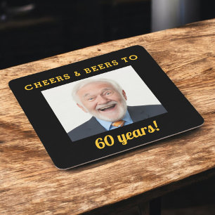 Cheers & Öl 60:e födelsedagsfoto-milstolpe Underlägg Papper Kvadrat