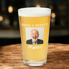 Cheers & Öl 70-åriga födelsedagsfoto Glaskopp