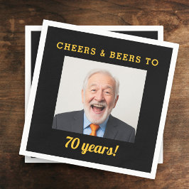 Cheers & Öl 70-åriga födelsedagsfoto Pappersservett