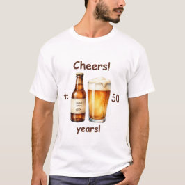Cheers Öl Anpassad Ålder Födelsedags T-Shirt