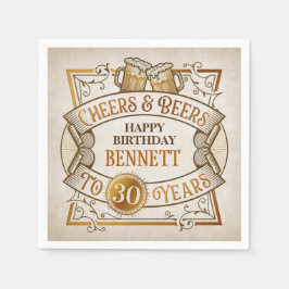 Cheers Öl Birthday Pappersservett