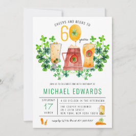 Cheers Öl Birthday St patrick's day Party Inbjudningar