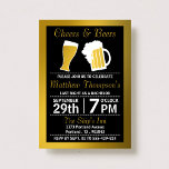 Cheers & Öl Black & Guld Bachelor Party Inbjudningar<br><div class="desc">Inbjudan till kandidaterna till Cheers & Öl Black & Guld Bachelor Party.</div>