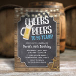Cheers & Öl Guld Anchor Rustic 50:e födelsedagen Inbjudningar<br><div class="desc">Cheers & Öl Guld Anchor Rustic 50:e födelsedagsinbjudan.</div>