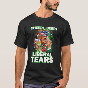 Cheers Öl Liberal Tårar Trump Holding Beer Patr T Shirt