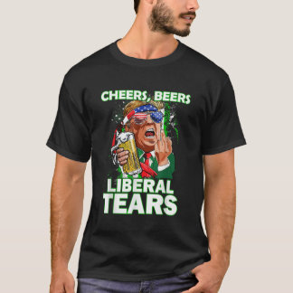Cheers Öl Liberal Tårar Trump Holding Beer Patr T Shirt