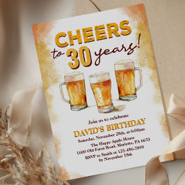 Cheers & Öl Manar Funny 30års födelsedag Inbjudningar