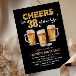 Cheers & Öl Manar Funny 30års födelsedag Inbjudningar