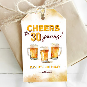 Cheers & Öl Manar Funny 30års födelsedag Presentetikett