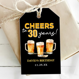 Cheers & Öl Manar Funny 30års födelsedag Presentetikett