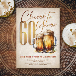 Cheers & Öl Manar Funny 60:e födelsedagen Inbjudningar