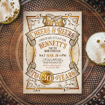 Cheers Öl Manar Funny Birthday<br><div class="desc">Fira den stora dagen med stil och humor med den här vintagens ölfödelsedag. Den gyllene typografin är elegant och framkallar ett coola glas öl,  ge det en klassisk vintage. Perfekt för mannen (eller kvinnan!) i ditt liv som kärlek sina lagrar,  butiker och andra öl.</div>