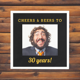Cheers & Öl Milestone Birthday Photo Keepsaké Pappersservett