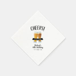 Cheers Öl | Modern Födelsedagsfest för Vuxna 40 år Pappersservett