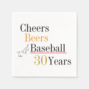 Cheers Öl och Baseball 30års födelsedag Party Pappersservett