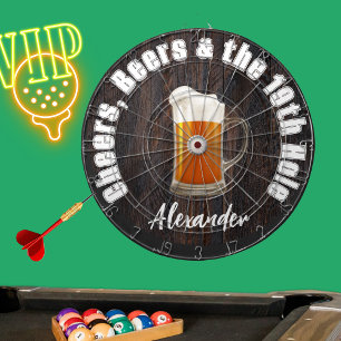 Cheers Öl och Hål 19:e Golf Bollar Wood Darttavla