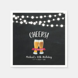 Cheers Öl | Rustisk Vuxen 40:e födelsedagen Party Pappersservett
