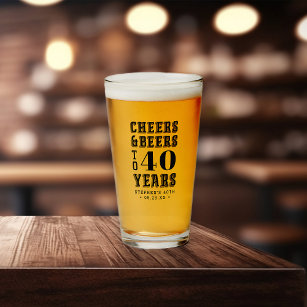 Cheers & Öl till 40 år Valfri minnesdag Glaskopp