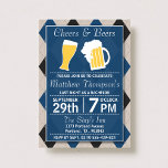 Cheers & Öl Trendig Blue Bachelor Party Inbjudningar<br><div class="desc">Trendiget Cheers & Öl Blue Bachelor Party-inbjudningar.</div>