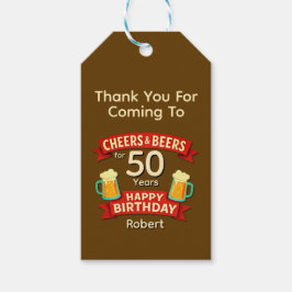 Cheers & Öl under 50 år Grattis på födelsedagen NA Presentetikett