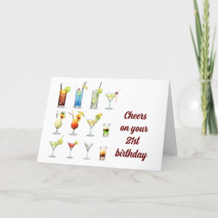 CHEERS ON DIN **21:A BIRTHDAY** KORT