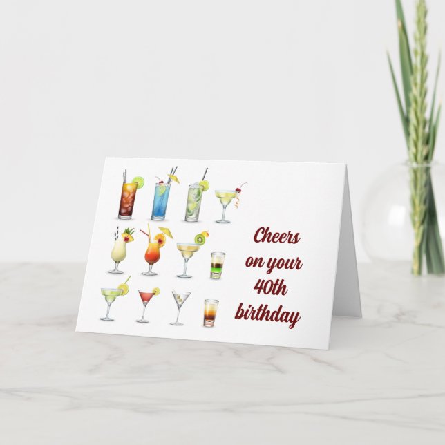 CHEERS ON DIN **40 BIRTHDAY** KORT (Framsida)