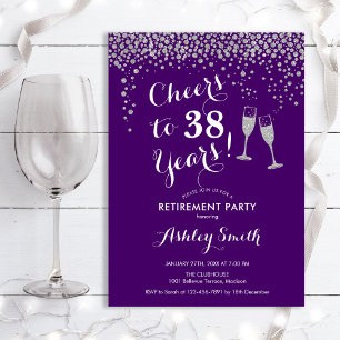 Cheers Pension Party-inbjudan till Lila Silver Inbjudningar