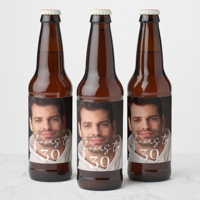 Cheers photo birthday party ölflaska etikett (Flaskor)
