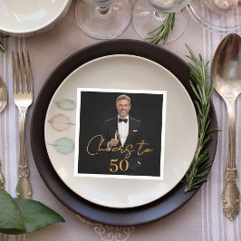 Cheers photo gold birthday party pappersservett