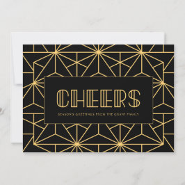 Cheers Retro art deco-Helgdagar Kort