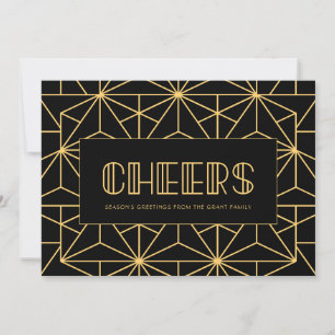 Cheers Retro art deco-Helgdagar Kort