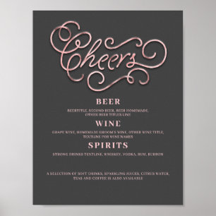 Cheers Ro Guld Bröllop Pub-signatur Poster